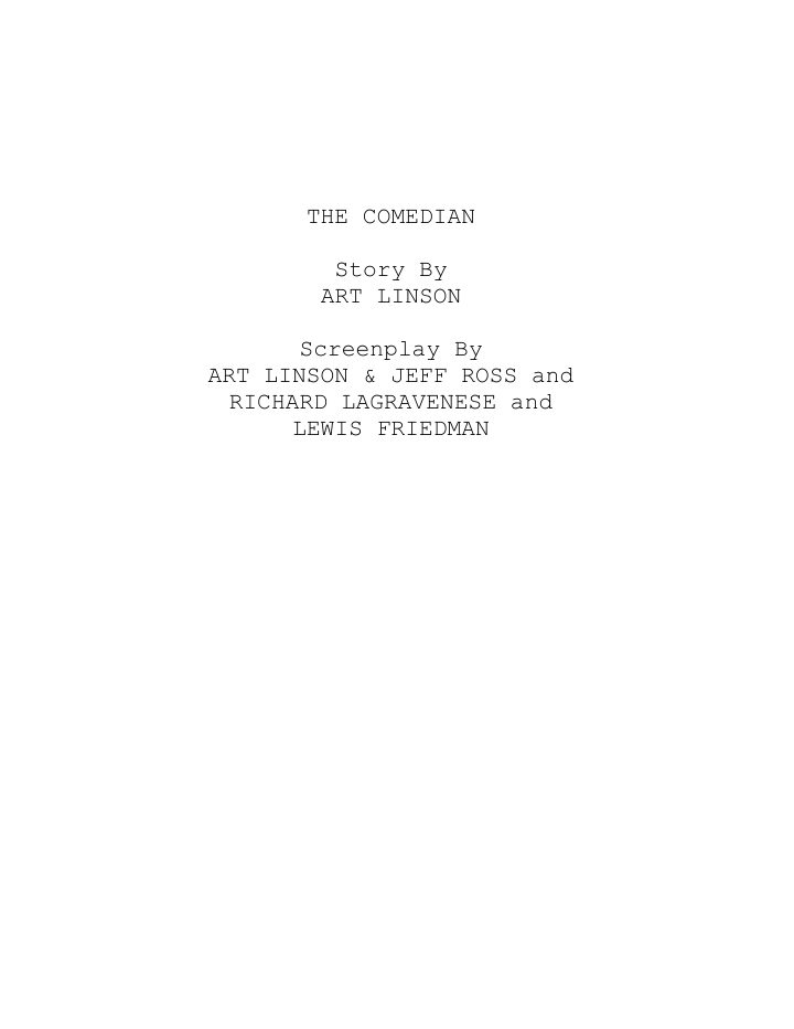 The Comedian screenplay first page