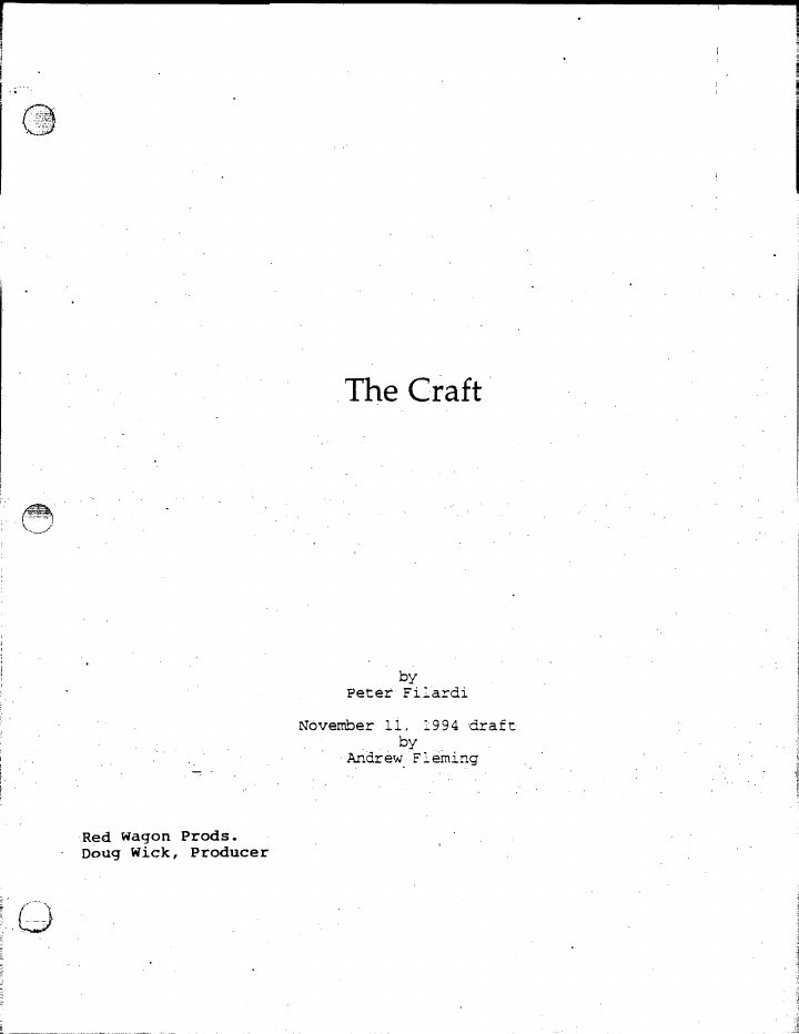 The Craft screenplay first page