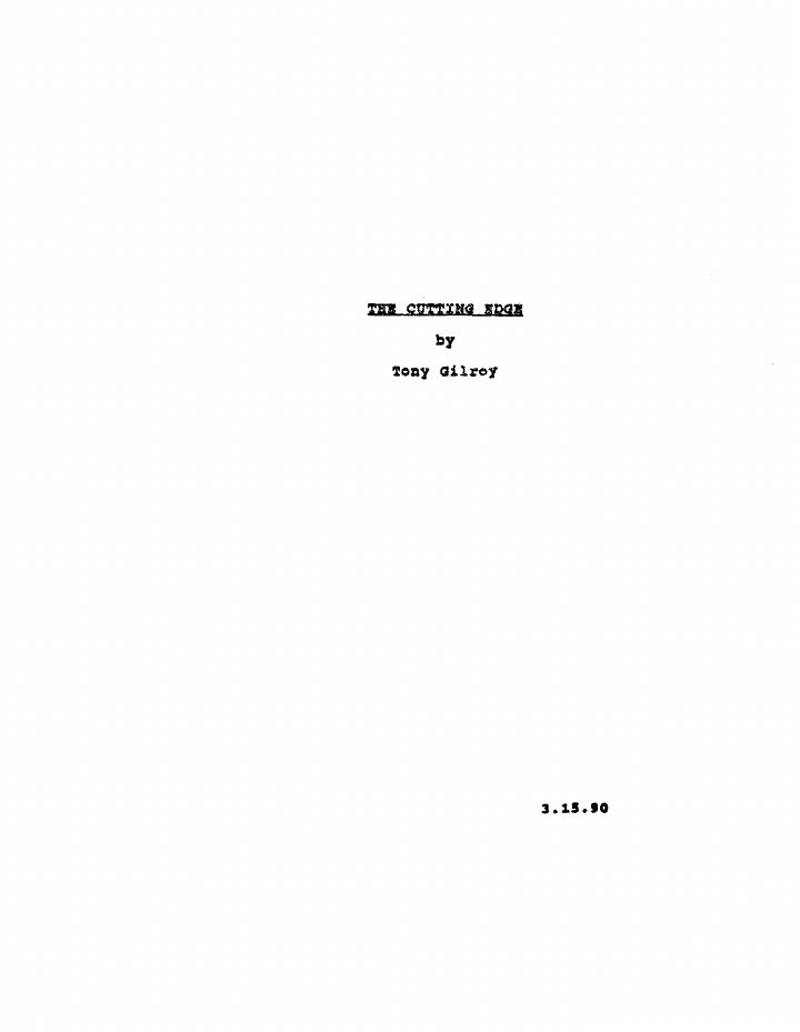 The Cutting Edge screenplay first page