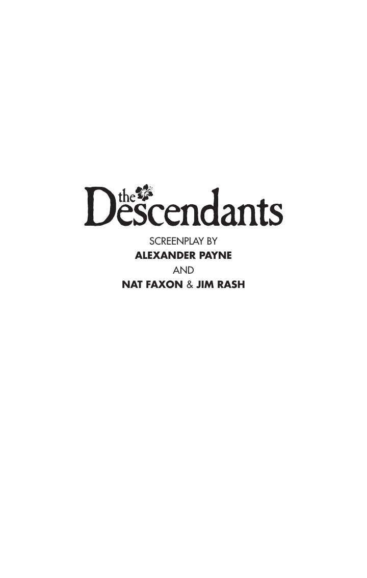 The Descendants screenplay first page