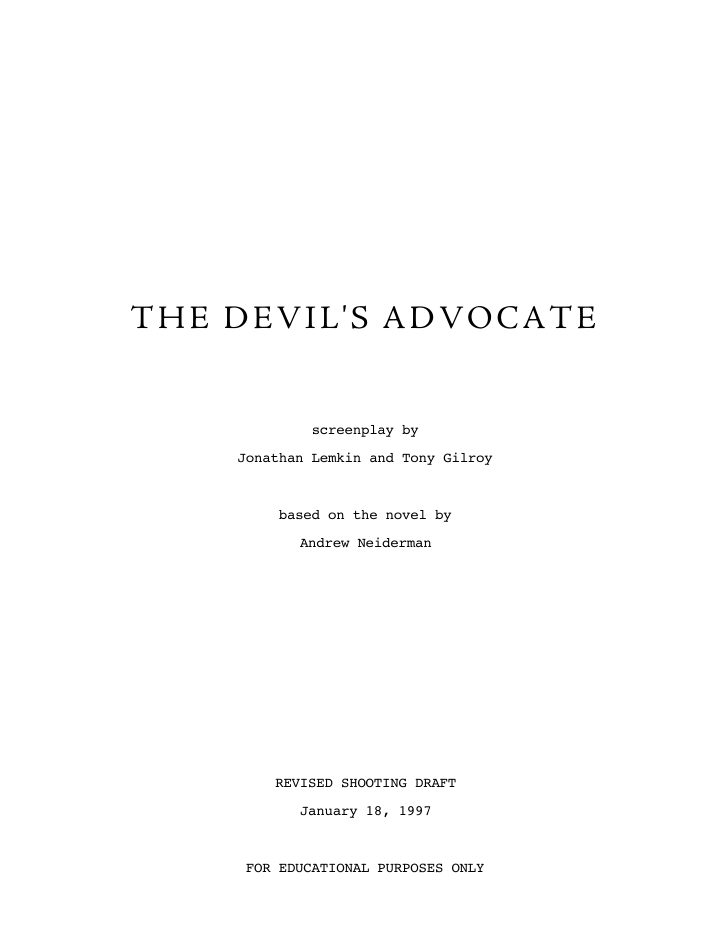 The Devil's Advocate screenplay first page
