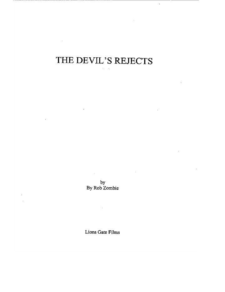 The Devil's Rejects screenplay first page