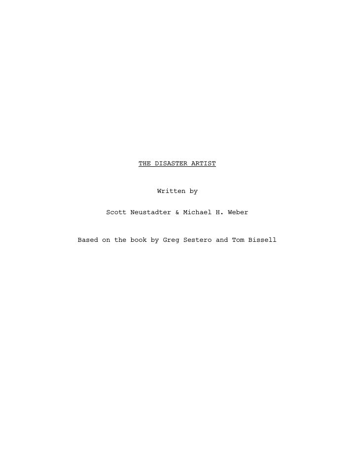The Disaster Artist screenplay first page