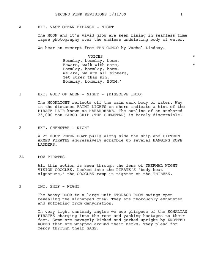 The Expendables screenplay first page