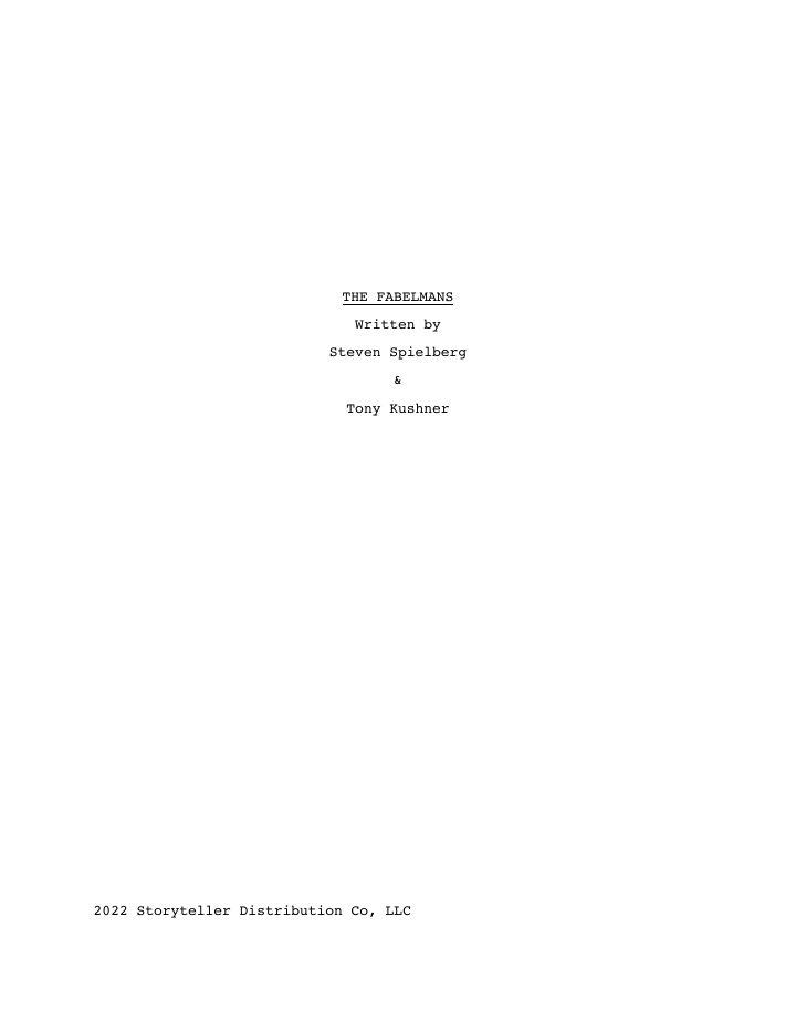 The Fabelmans screenplay first page
