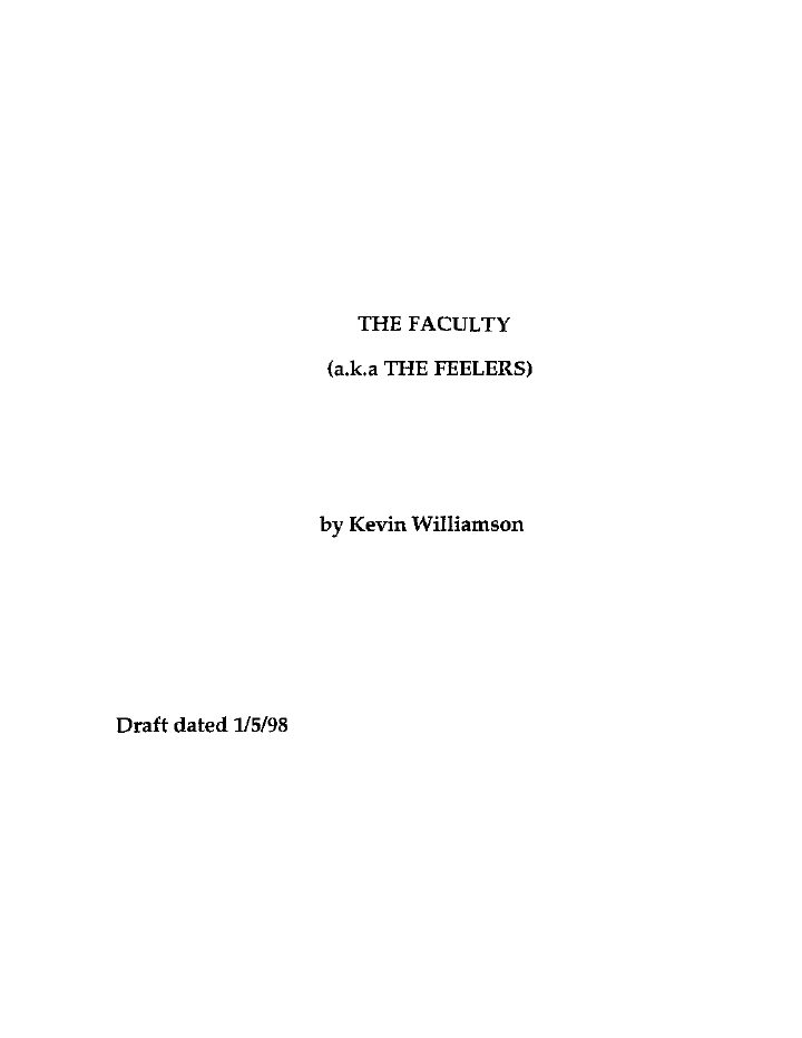 The Faculty screenplay first page