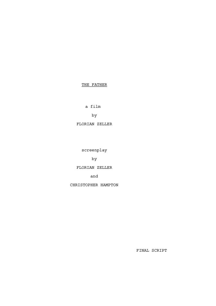 The Father screenplay first page