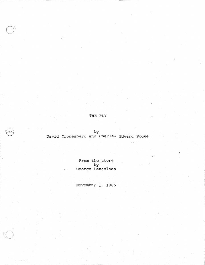The Fly screenplay first page