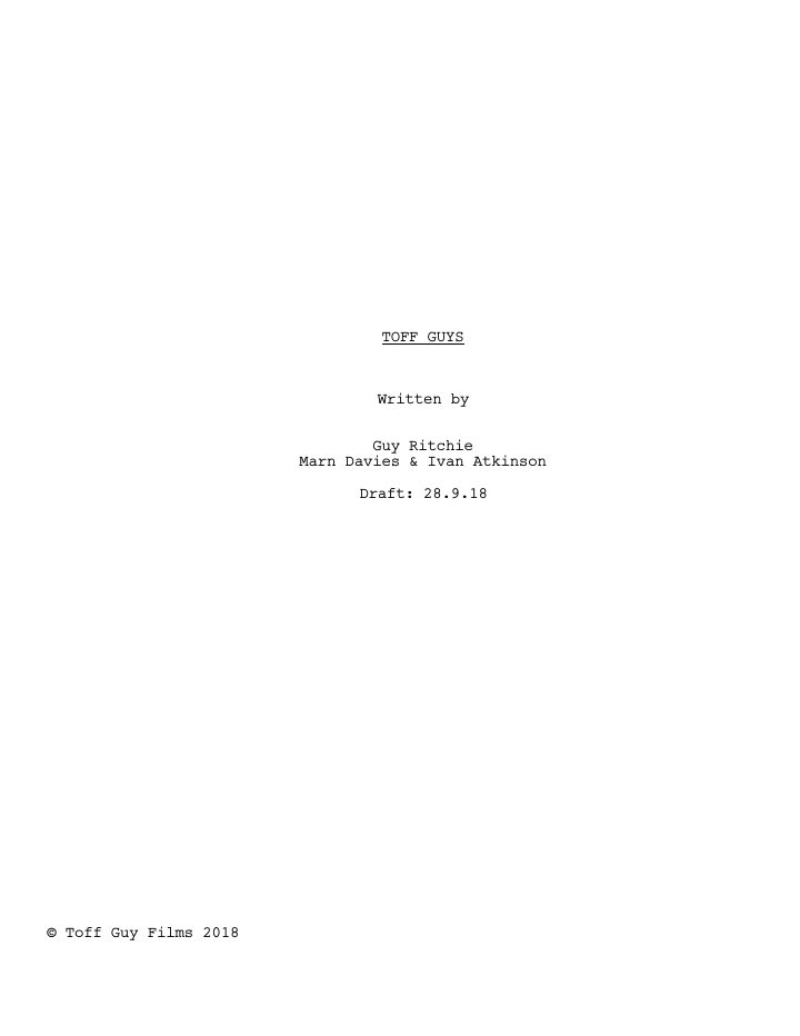 The Gentlemen screenplay first page