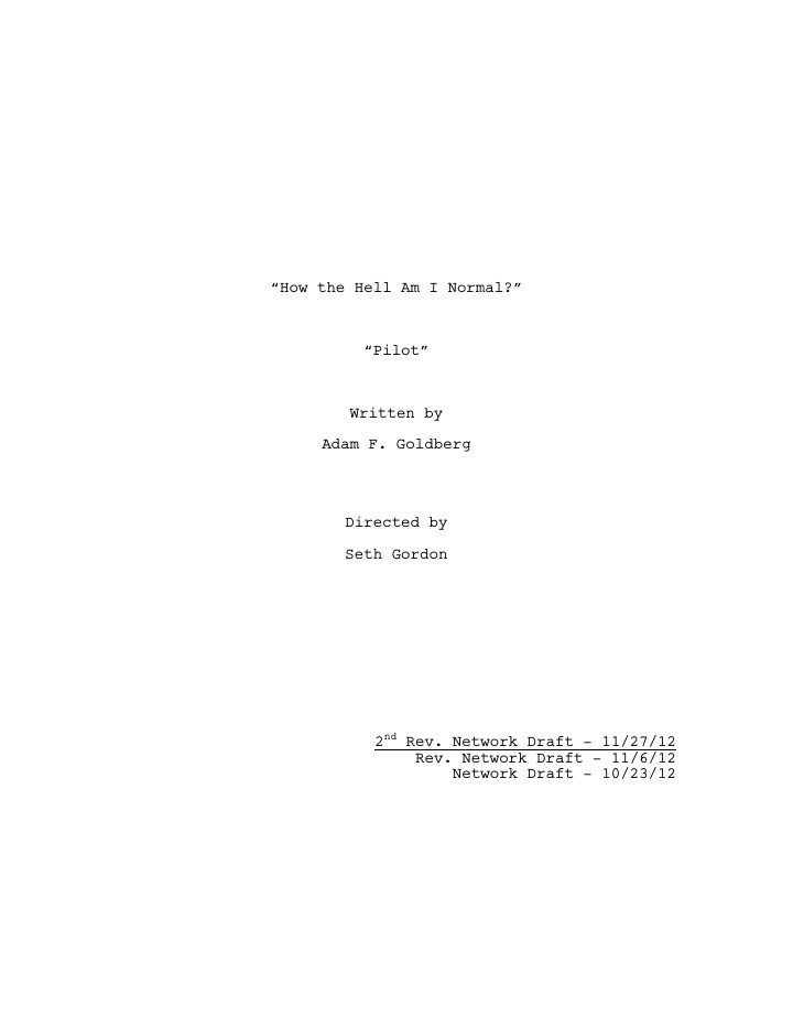The Goldbergs: 101: The Circle of Driving screenplay first page