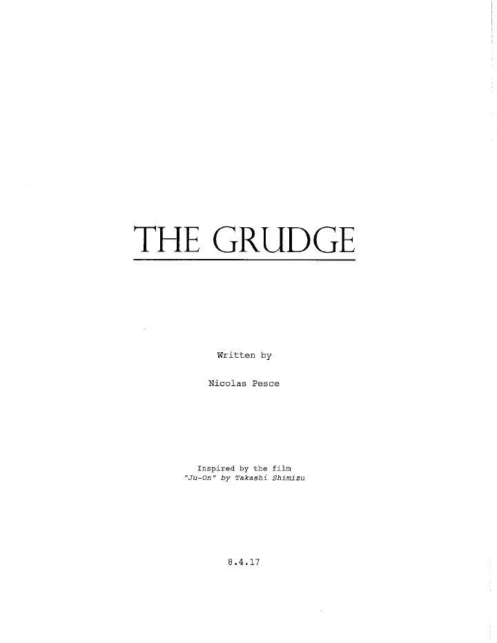 The Grudge screenplay first page