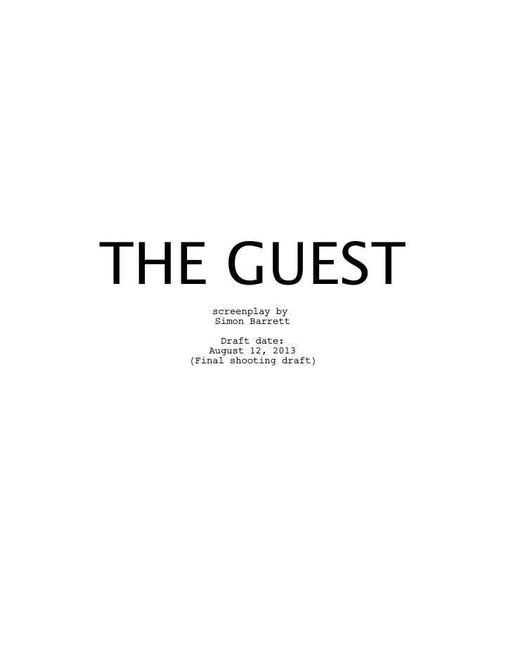 The Guest screenplay first page