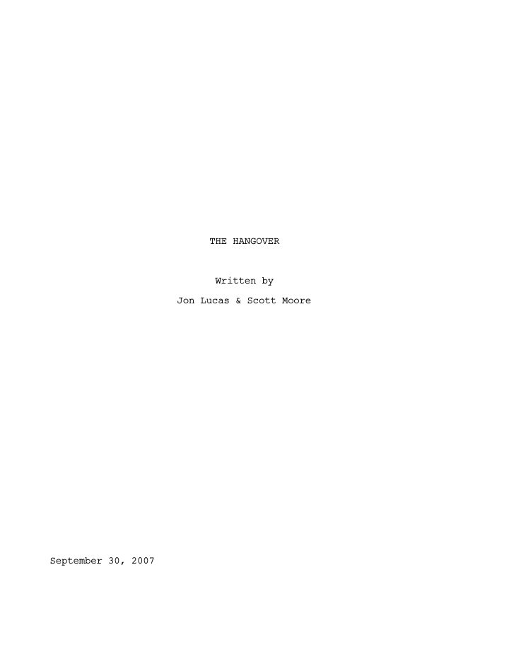 The Hangover screenplay first page