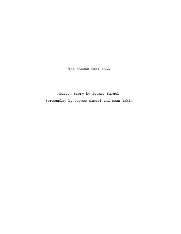 The Harder They Fall screenplay first page