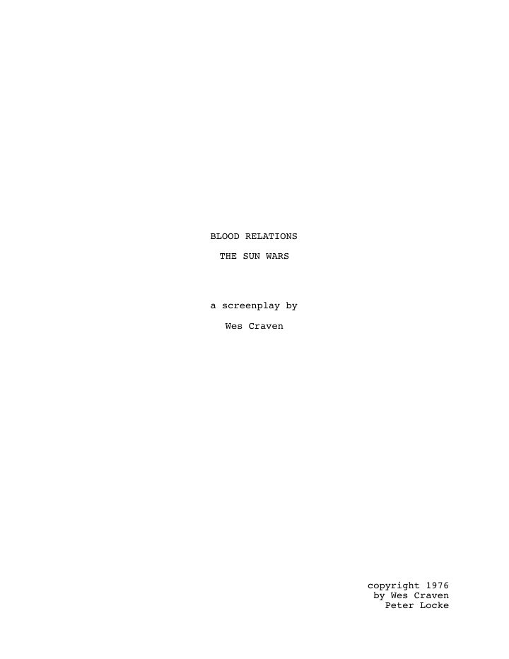 The Hills Have Eyes screenplay first page