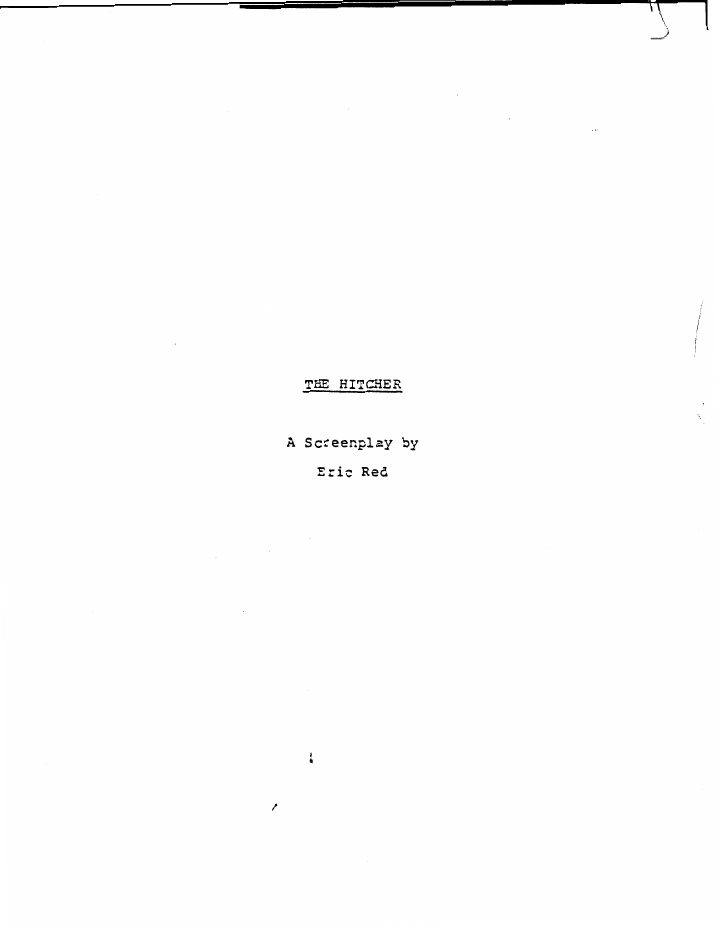 The Hitcher screenplay first page