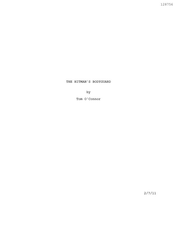 The Hitman's Bodyguard screenplay first page