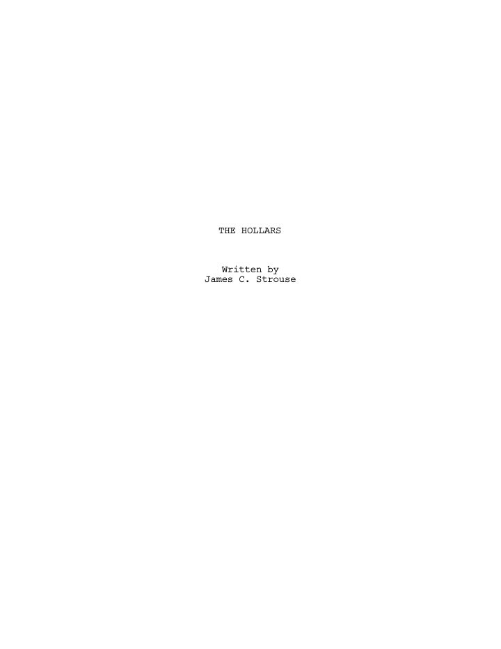 The Hollars screenplay first page