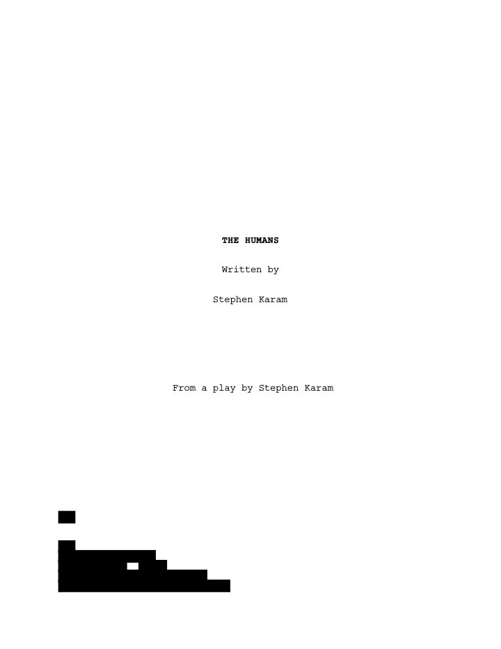 The Humans screenplay first page