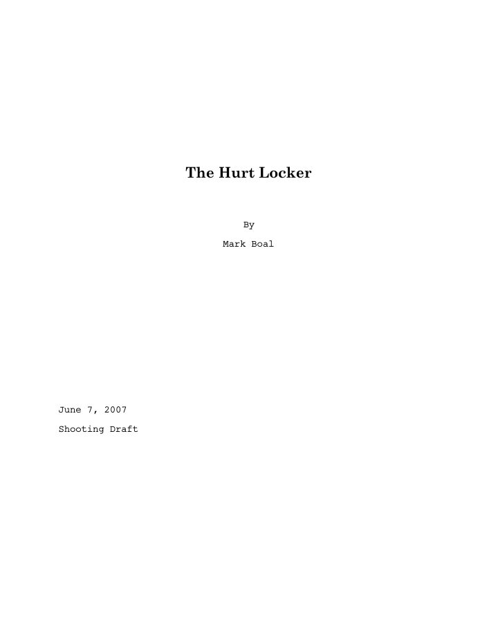 The Hurt Locker screenplay first page