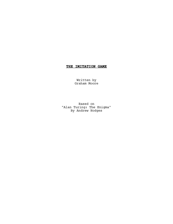 The Imitation Game screenplay first page