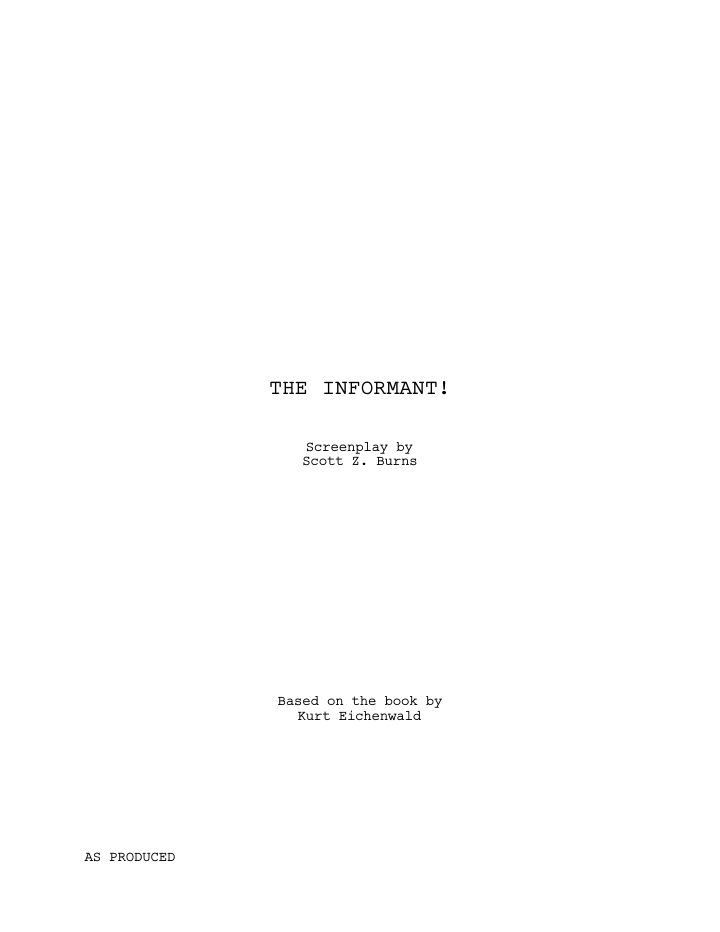 The Informant! screenplay first page