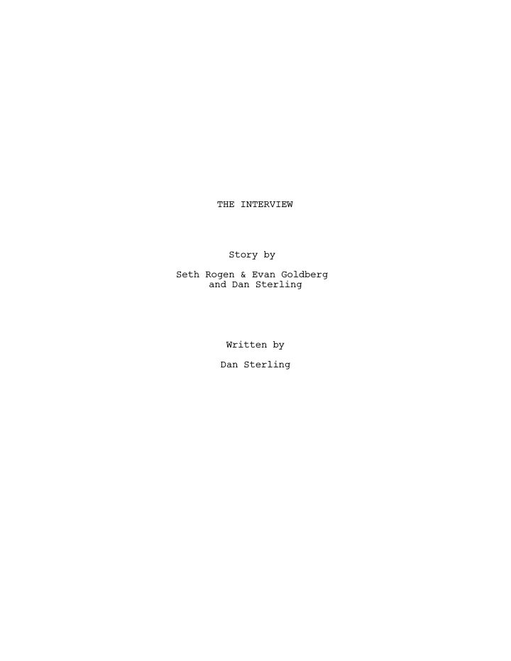 The Interview screenplay first page