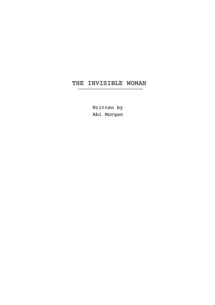 The Invisible Woman screenplay first page