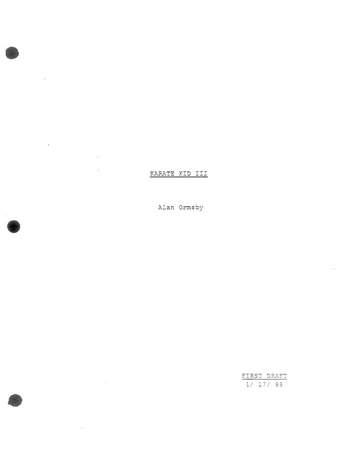 The Karate Kid Part III screenplay first page