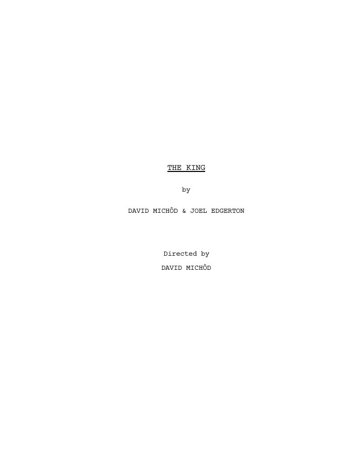 The King screenplay first page