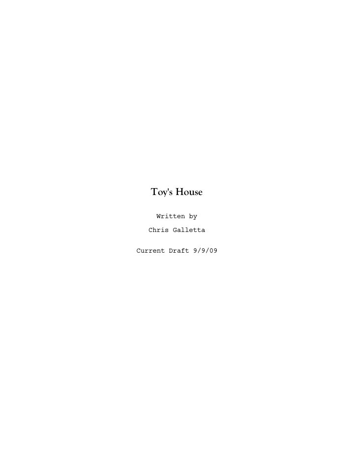 The Kings of Summer screenplay first page