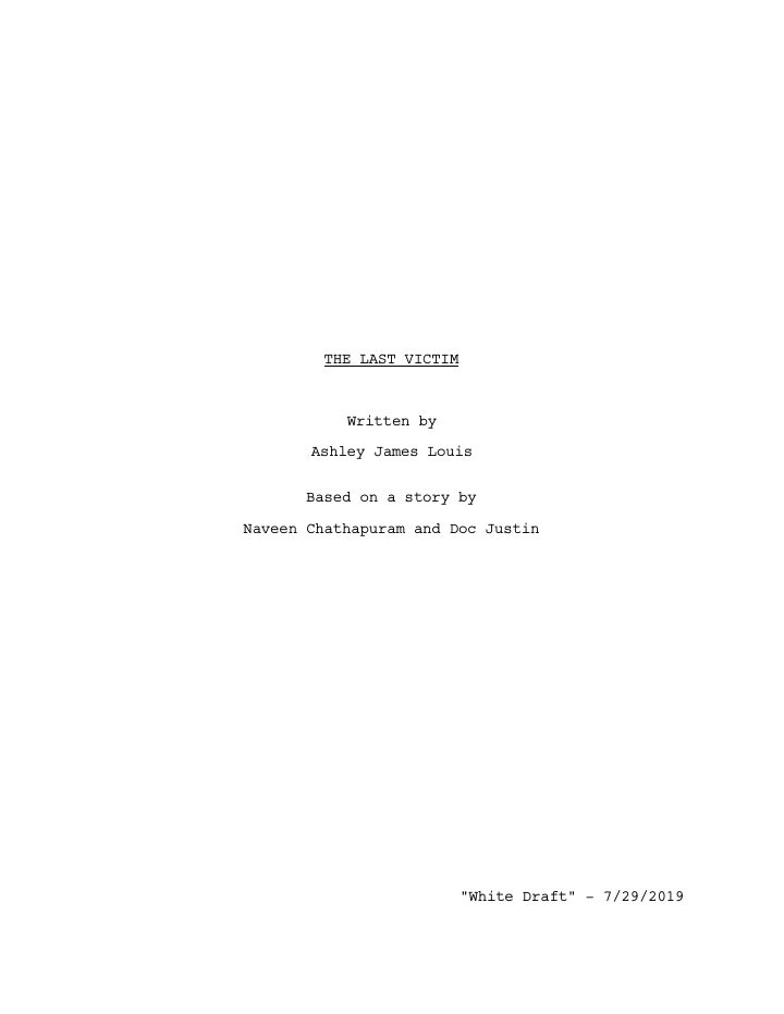 The Last Victim screenplay first page