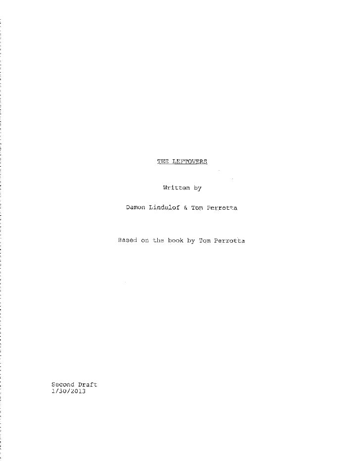 The Leftovers: 101: Pilot screenplay first page