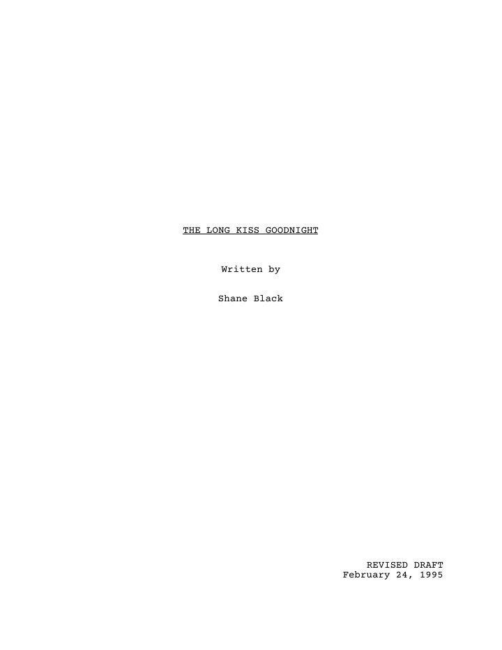The Long Kiss Goodnight screenplay first page
