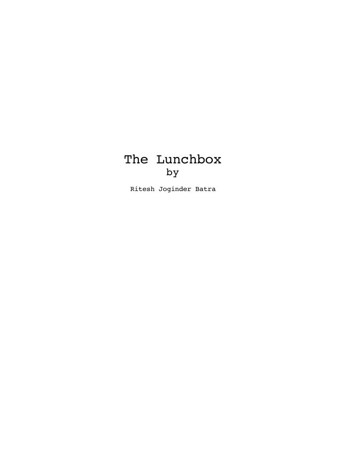 The Lunchbox screenplay first page