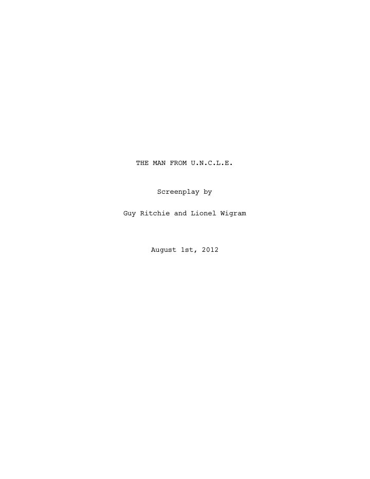 The Man from U.N.C.L.E. screenplay first page