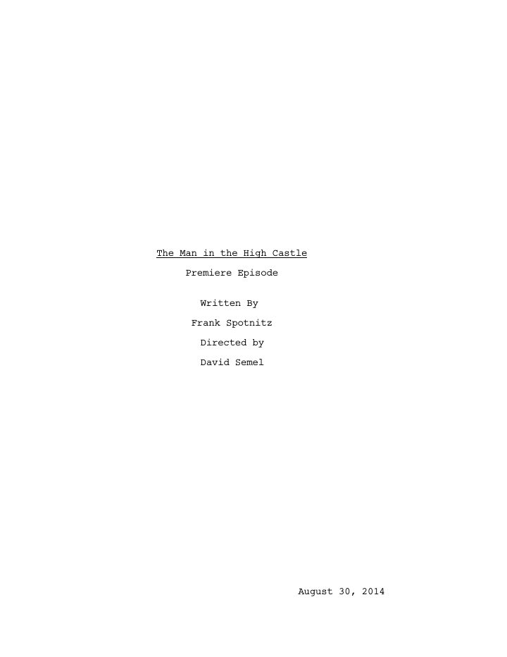 The Man in the High Castle: 101: The New World screenplay first page