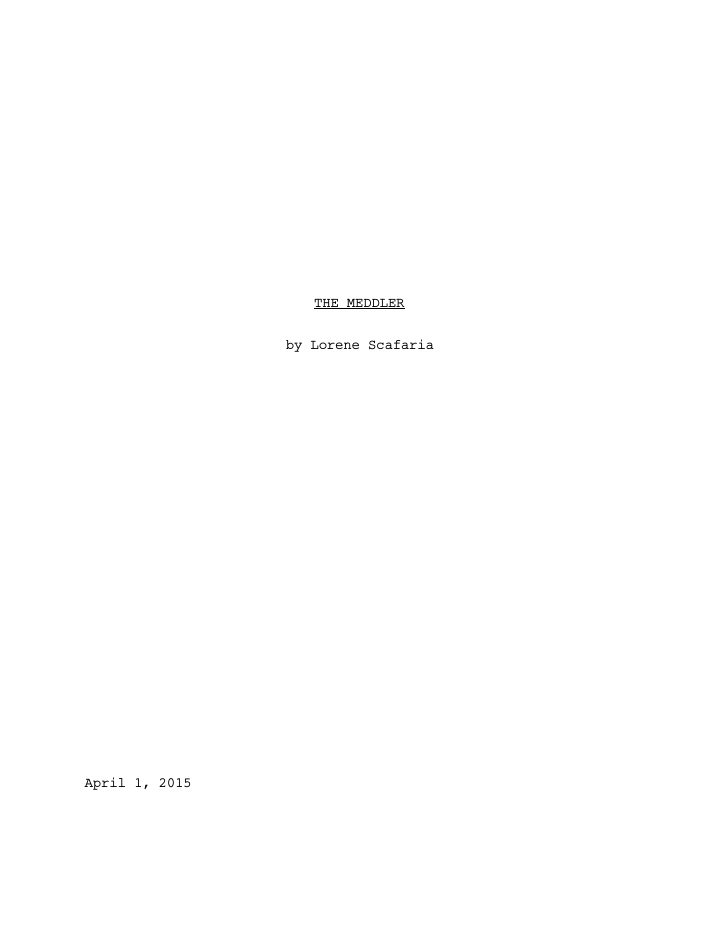 The Meddler screenplay first page