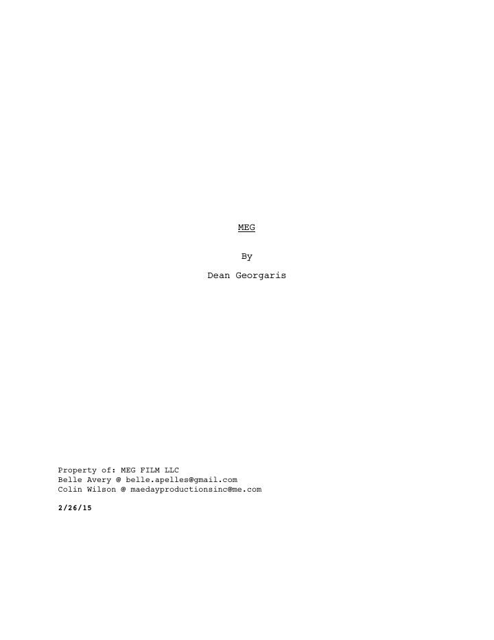 The Meg screenplay first page