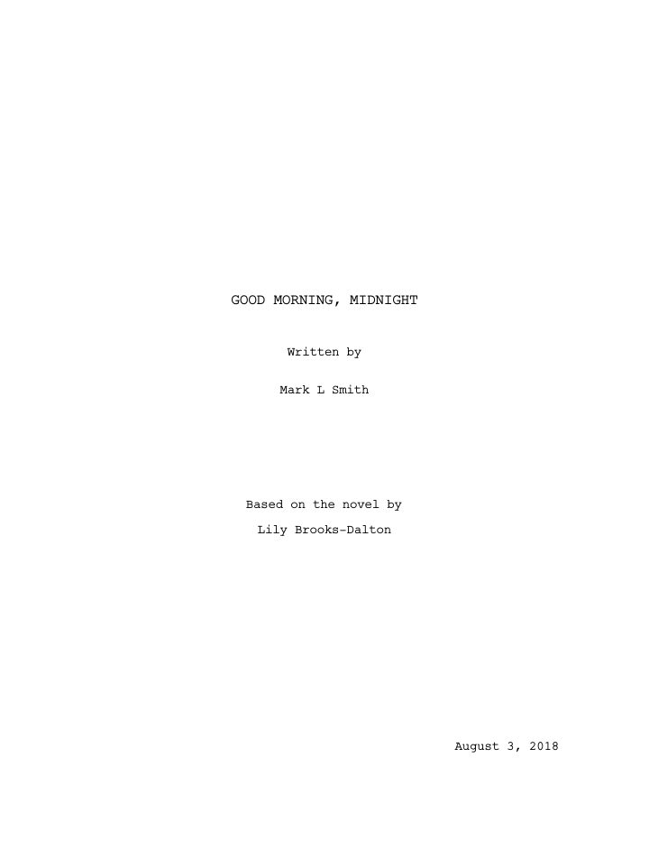 The Midnight Sky screenplay first page