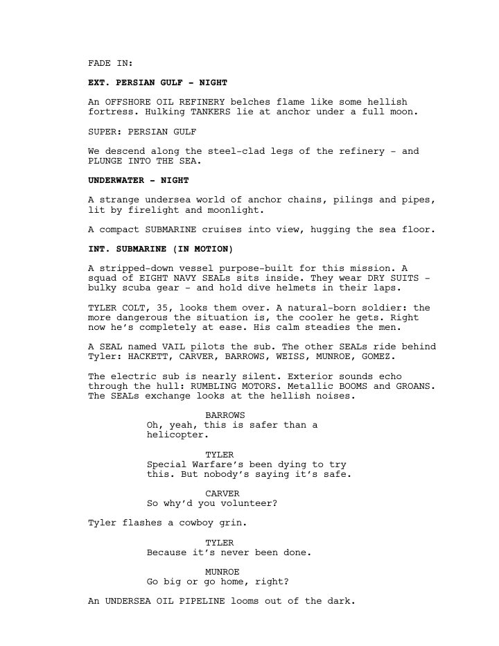 The Mummy screenplay first page