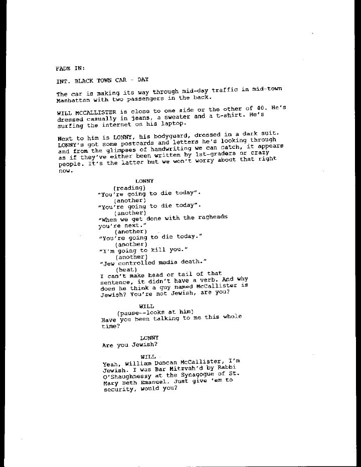 The Newsroom: 101: We Just Decided To screenplay first page