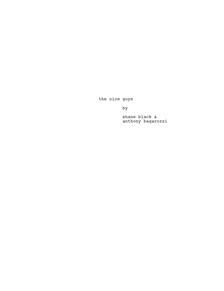 The Nice Guys screenplay first page