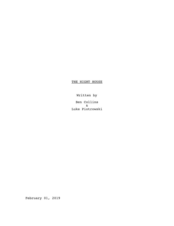 The Night House screenplay first page