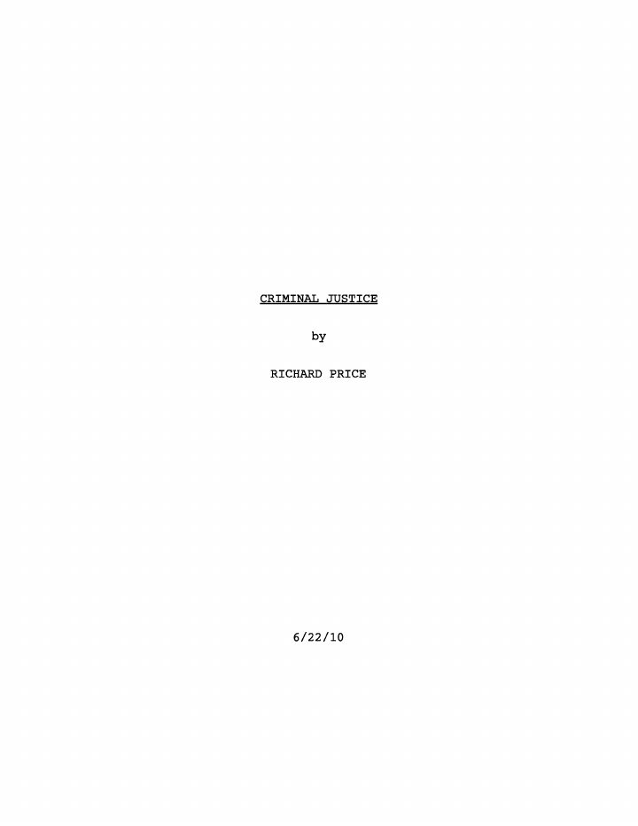 The Night Of: 101: The Beach screenplay first page