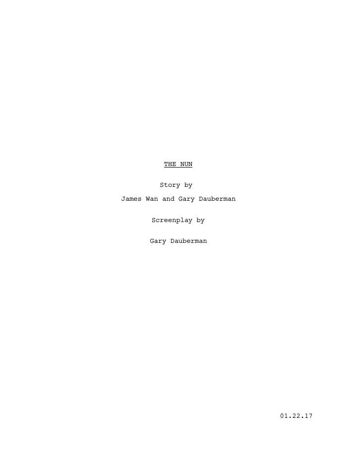 The Nun screenplay first page
