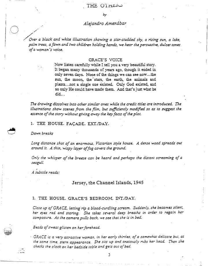 The Others screenplay first page