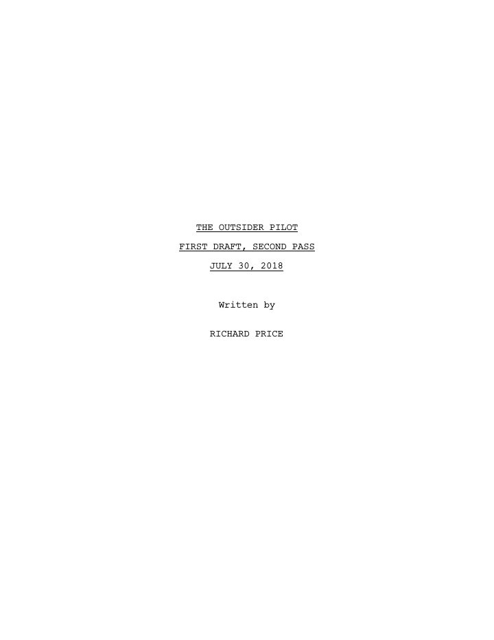 The Outsider: 101: Fish in a Barrel screenplay first page