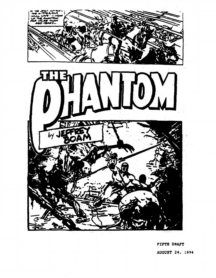 The Phantom screenplay first page