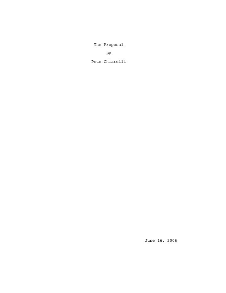 The Proposal screenplay first page